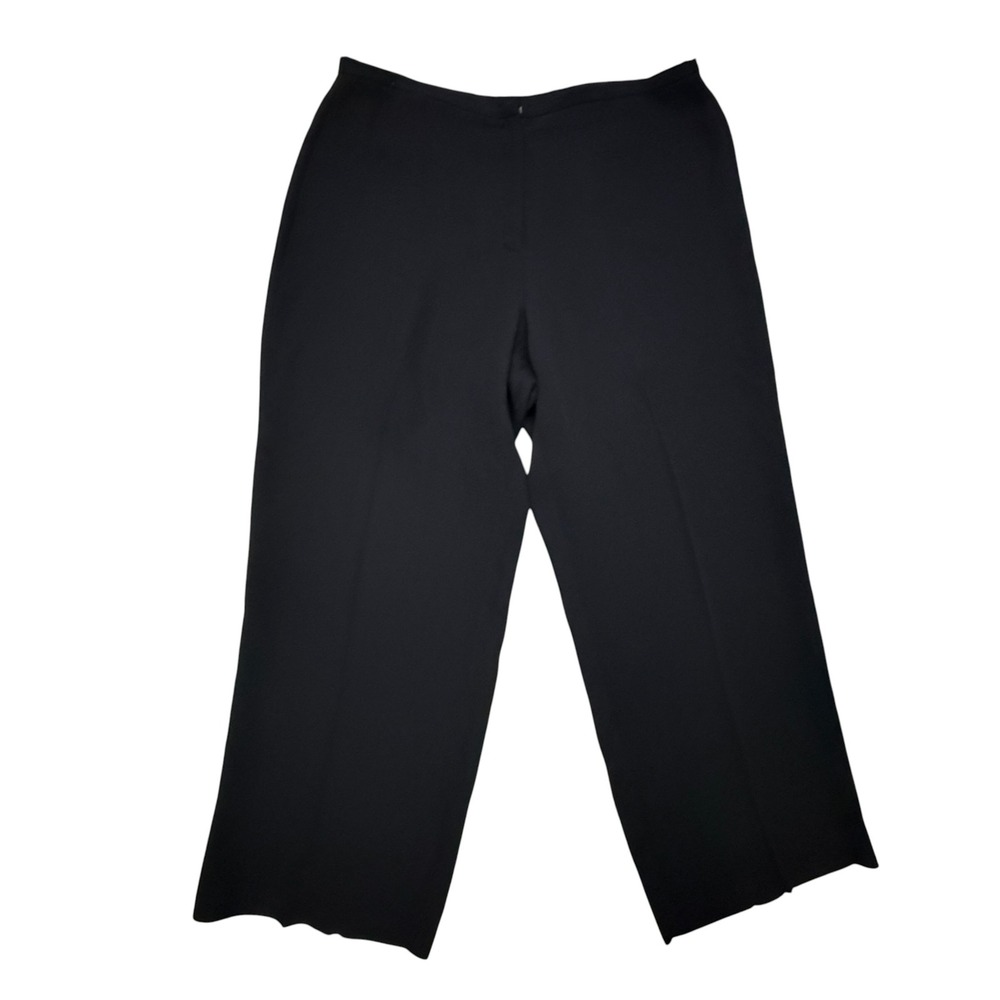 Eileen Fisher Pants Women Extra Large Black Silk Wide Leg Coin Pocket